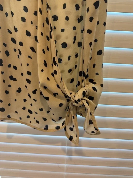 Papermoon Cream and Black Spotted Tie-Hem V-Neck Camisole - Picture 3 of 3